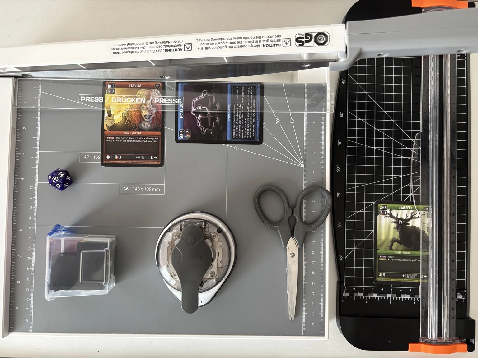 Kravestorm Print & Play cards and cutting tools